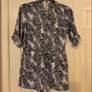 White House Black Market Palm Print Romper